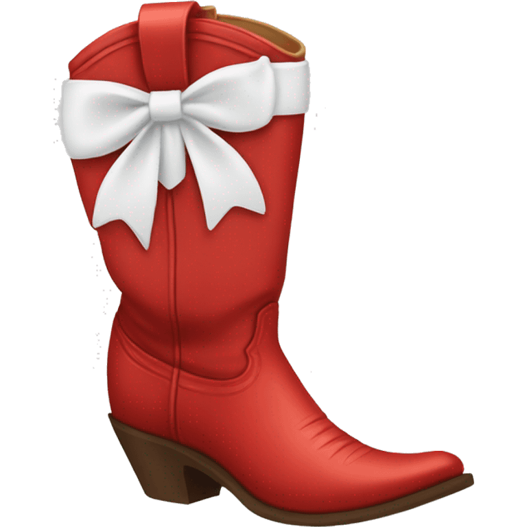 Red cowgirl boots with white bow emoji