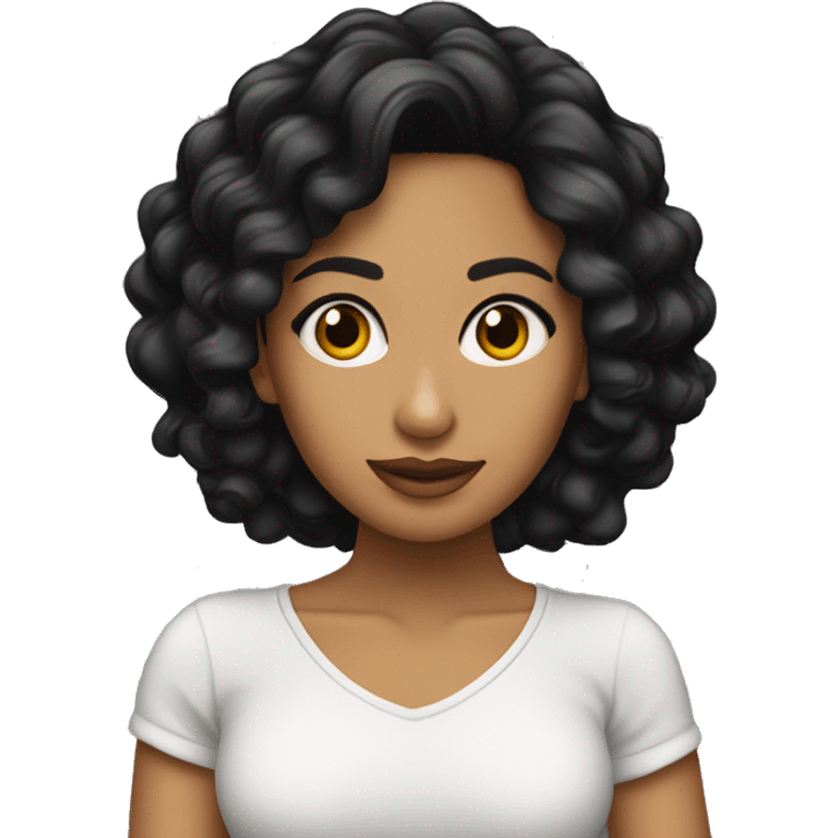 Latina cabello negro morena y ojos negros  emoji