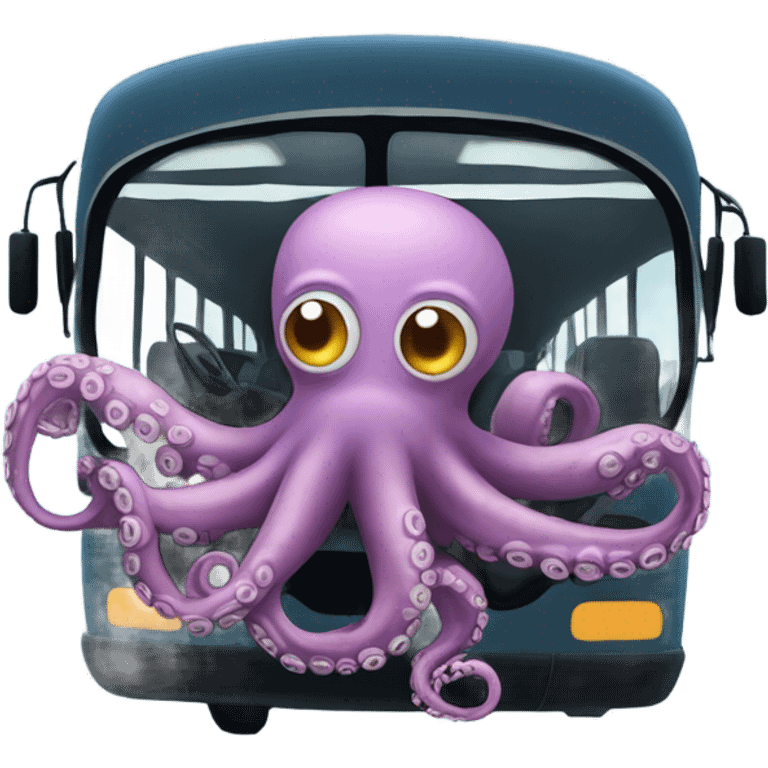 Octopus driving a bus emoji