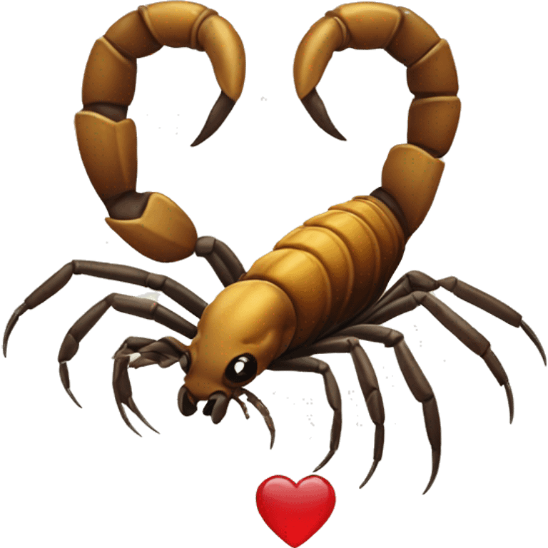 Scorpion with tail curved into a heart emoji