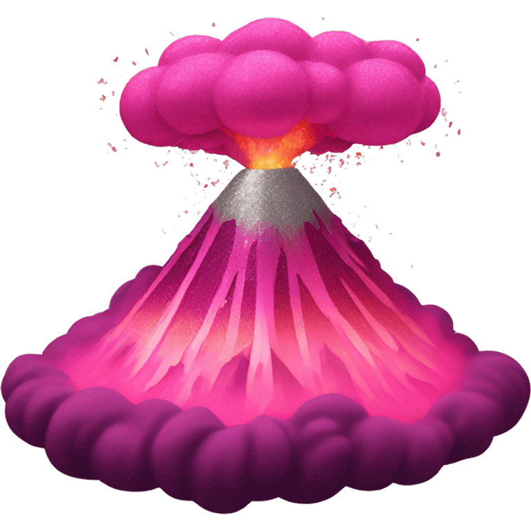 Pink ombre exploding volcano with glitter emoji