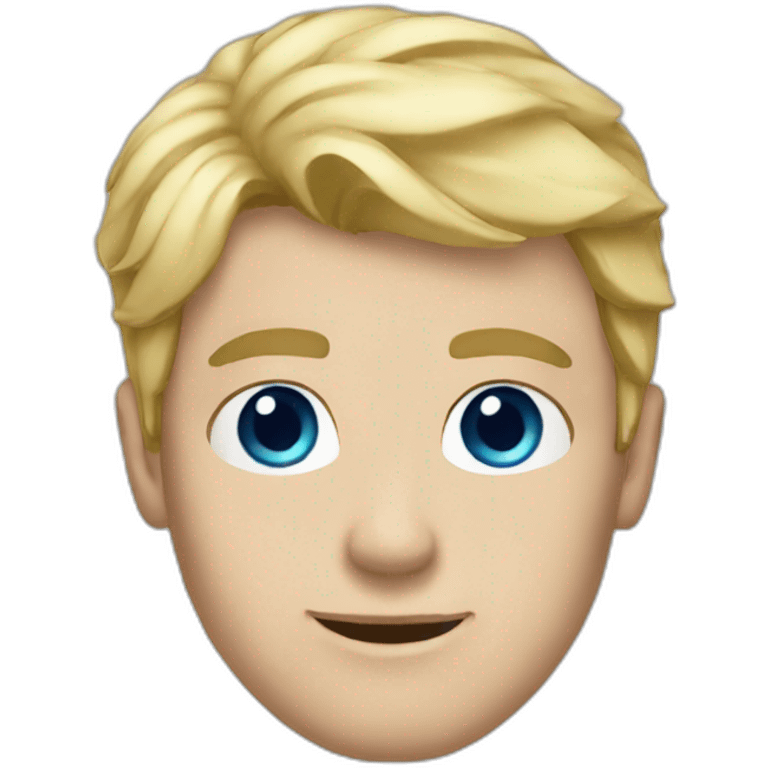 guy blonde hair, blue eyes emoji