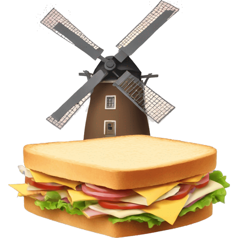 Windmill with sandwiches  emoji