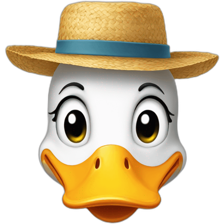 duck with straw hat emoji