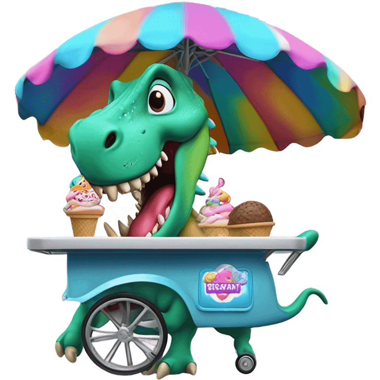 Dinosaur selling ice cream emoji