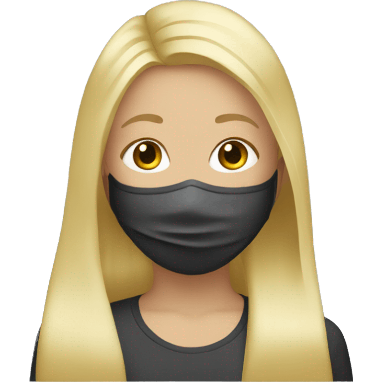 blond girl with a face mask emoji