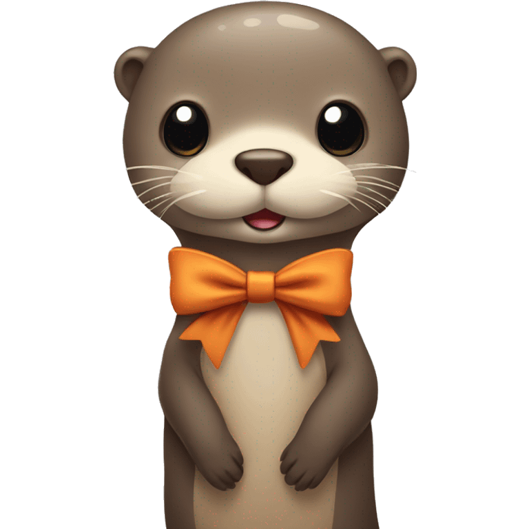 Otter wearing bow emoji