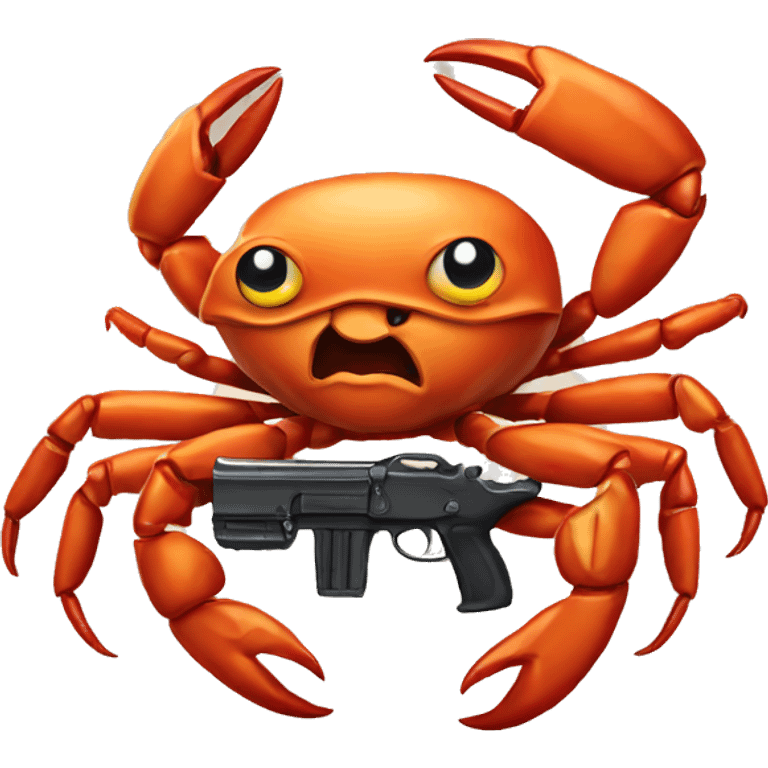 Crab with gun emoji