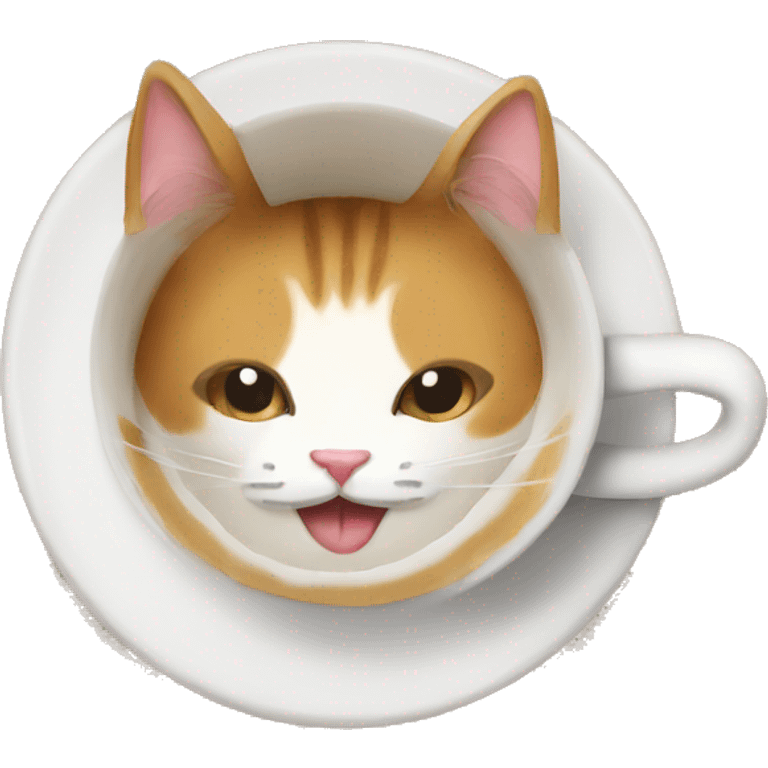 Cat having coffee  emoji