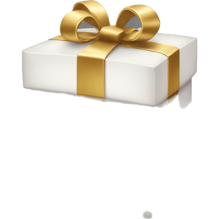 White package with gold inscription “guess” emoji