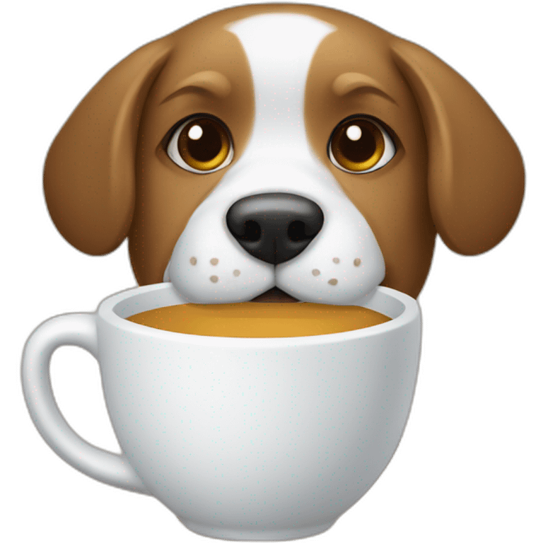 a dog with a cup emoji