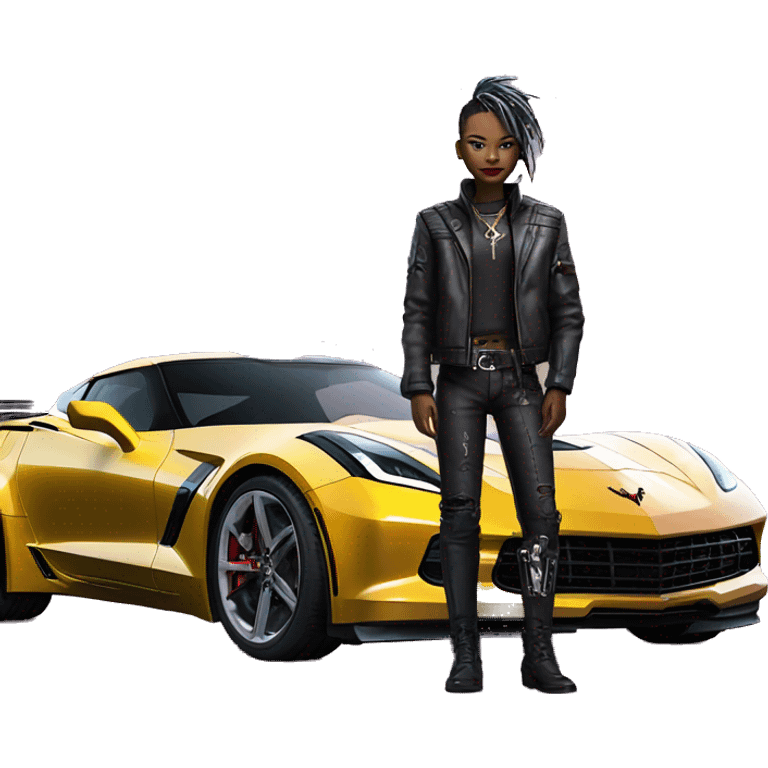 cyber punk next to corvette emoji