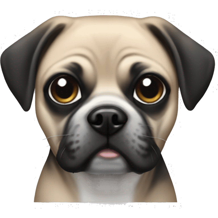 Black and White puggle emoji