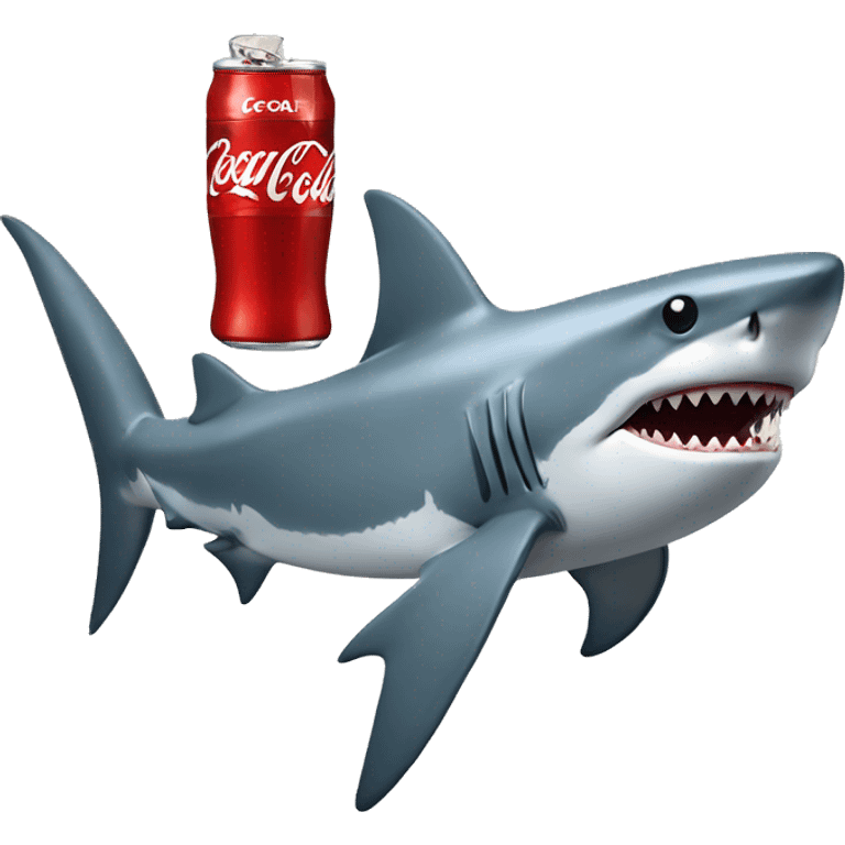 Shark with a Coca Cola emoji