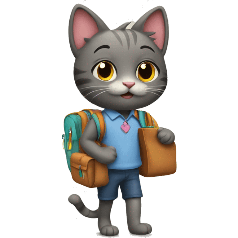 Cat going to school emoji