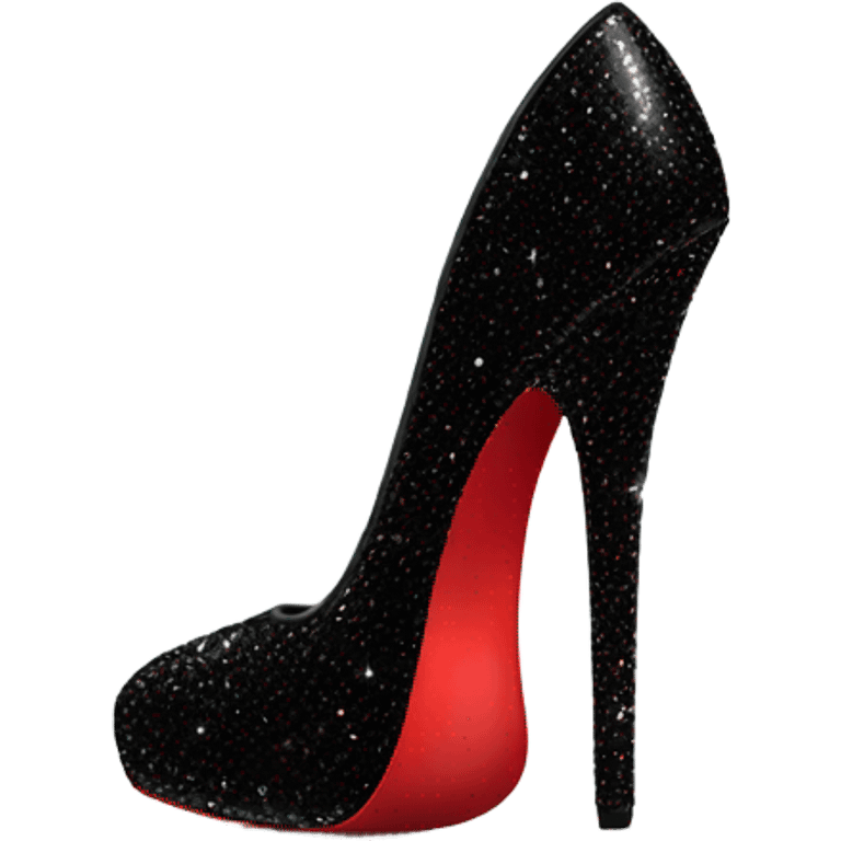 Black sparkly red bottom heels emoji