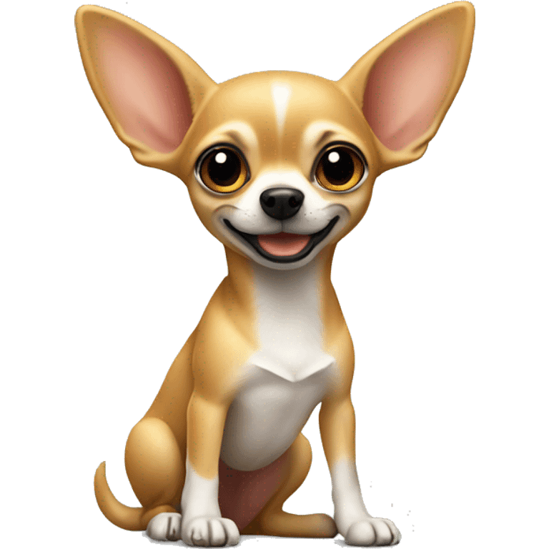 Un Chihuahua montado en una jirafa  emoji