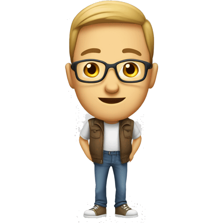 male portrait in casual attire cartoon emoji