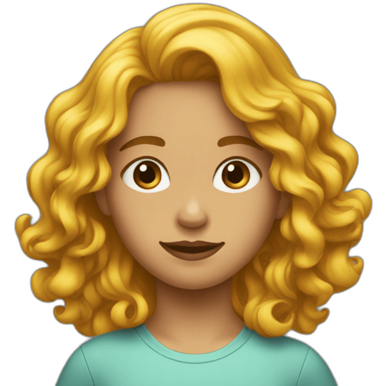 Adolescente cheveux ondulés métissée emoji