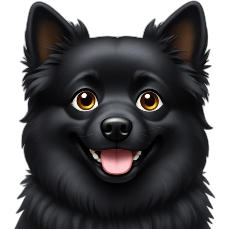 Cute dark spitz dog emoji