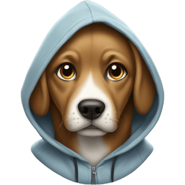 Dog wearing a hoodie emoji