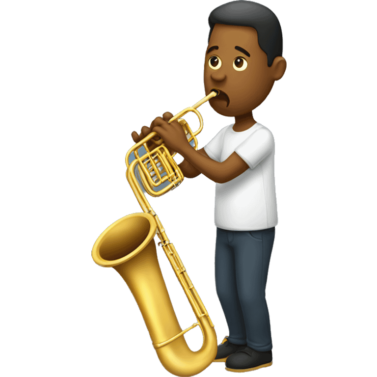 Man playing  a trombone horn emoji