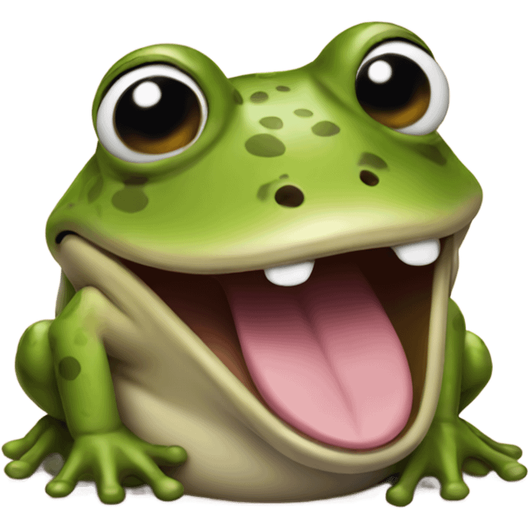 A laughing army frog emoji