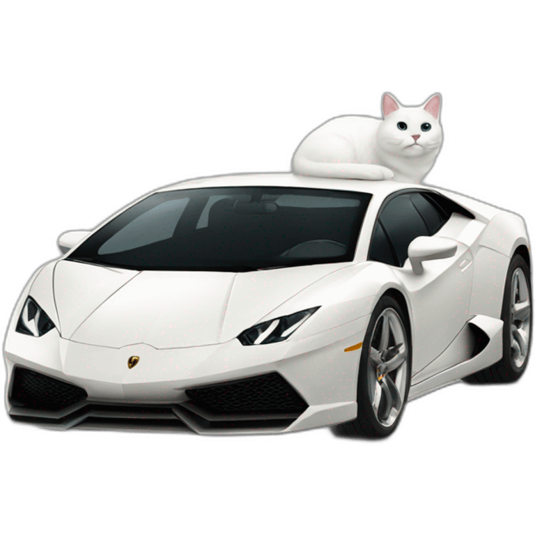 Fat-White-cat-driving-lamborghini emoji