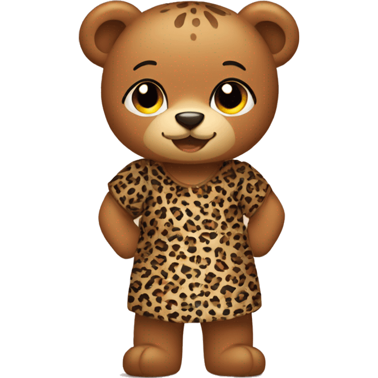 Teddy with Leoprint dress emoji