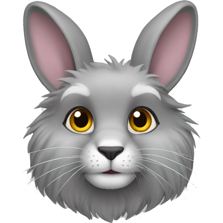 Grey lionhead rabbit  emoji