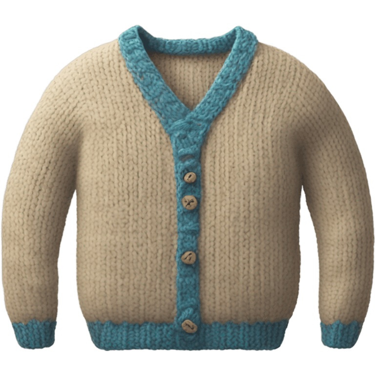 half knit sweater with knitting needles emoji