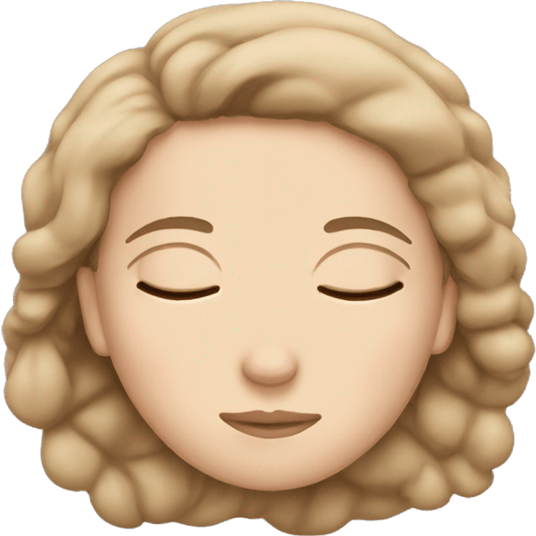 White girl with brown air sleeping  emoji