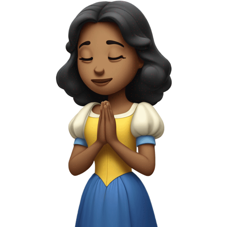 Snow White praying with eyes closed emoji