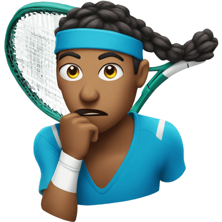 Tennis player shush face emoji