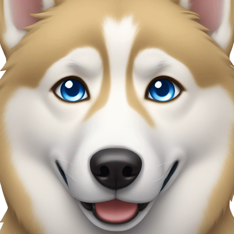 Golden husky with blue eyes emoji