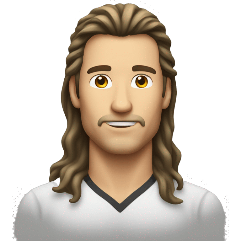 Mullet no mustache, handsome and Caucasian emoji