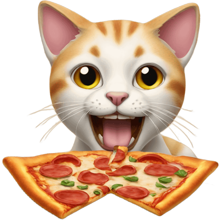 Cat eating pizza  emoji