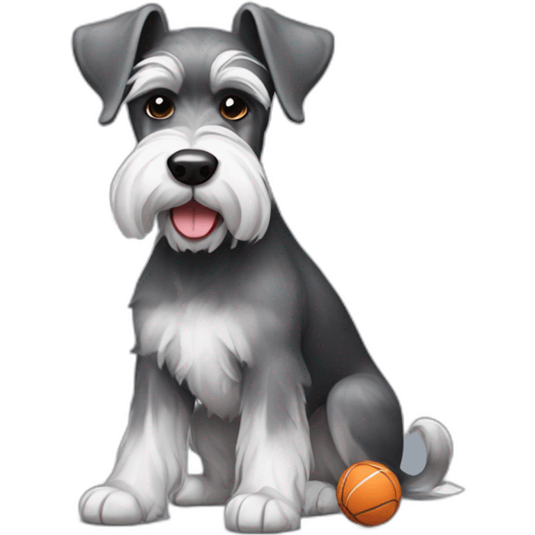 Schnauzer with small ball in mouth emoji