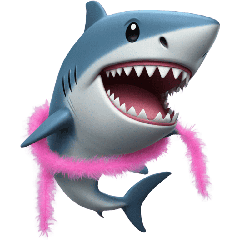 Shark with feather boa emoji