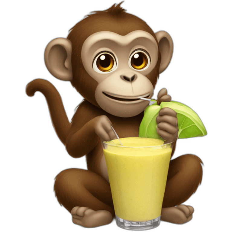 Monkey drinking smoothie  emoji