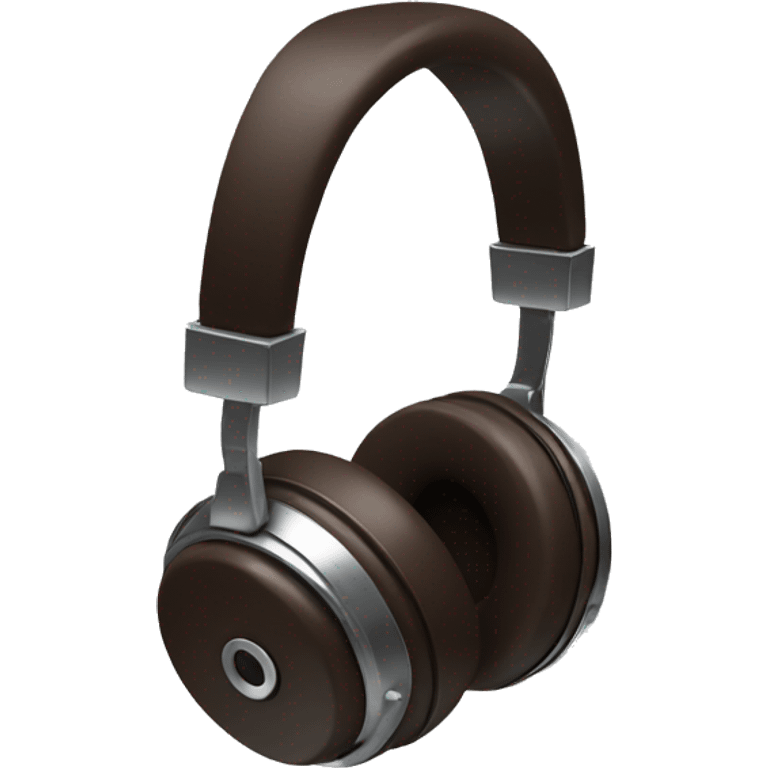 headphones dark brown with metal accents emoji