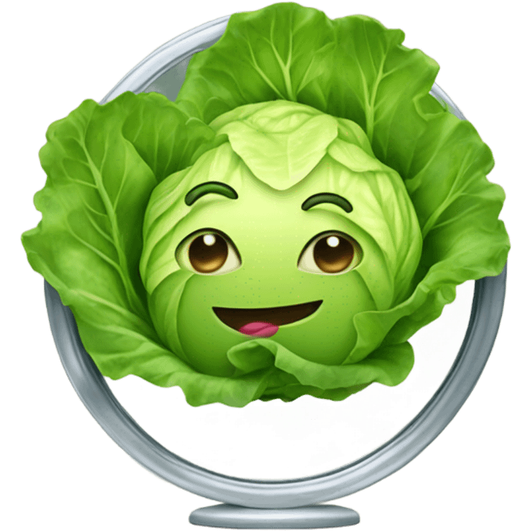 lettuce with happy face looking in mirror emoji