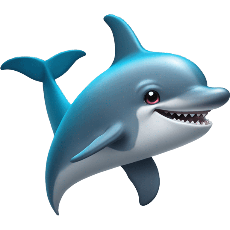 a dolphin dancing with a shark emoji