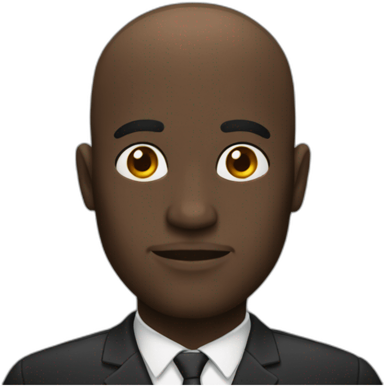 Dark Black Man Bald emoji