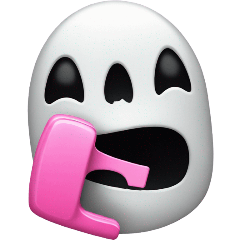 ghost face from scream using a pink phone  emoji