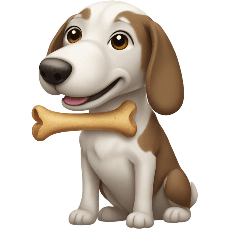 DOG WITH BONE AND HODIE emoji