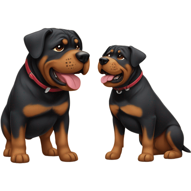 Rottweiler and shar pei cartoon  emoji