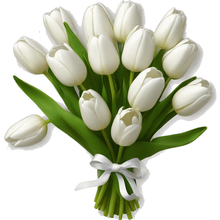 white tulip bouquet  emoji