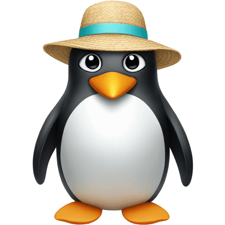 Pinguin with summer hat  emoji