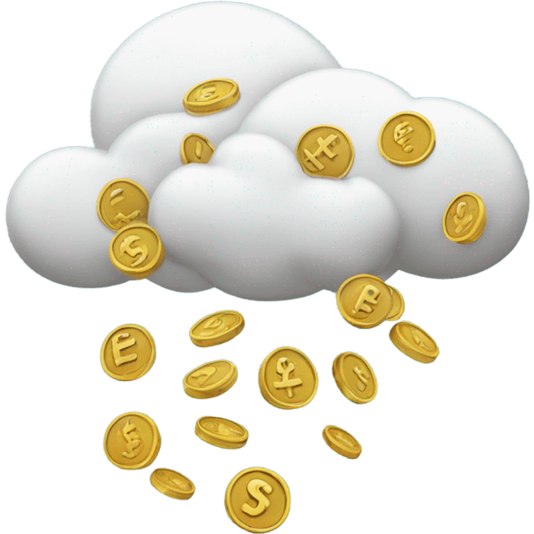 Money falling from cloud emoji